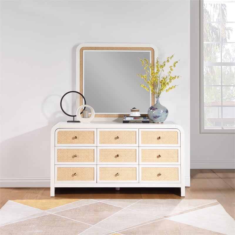 Meridian Furniture Siena White Mirror