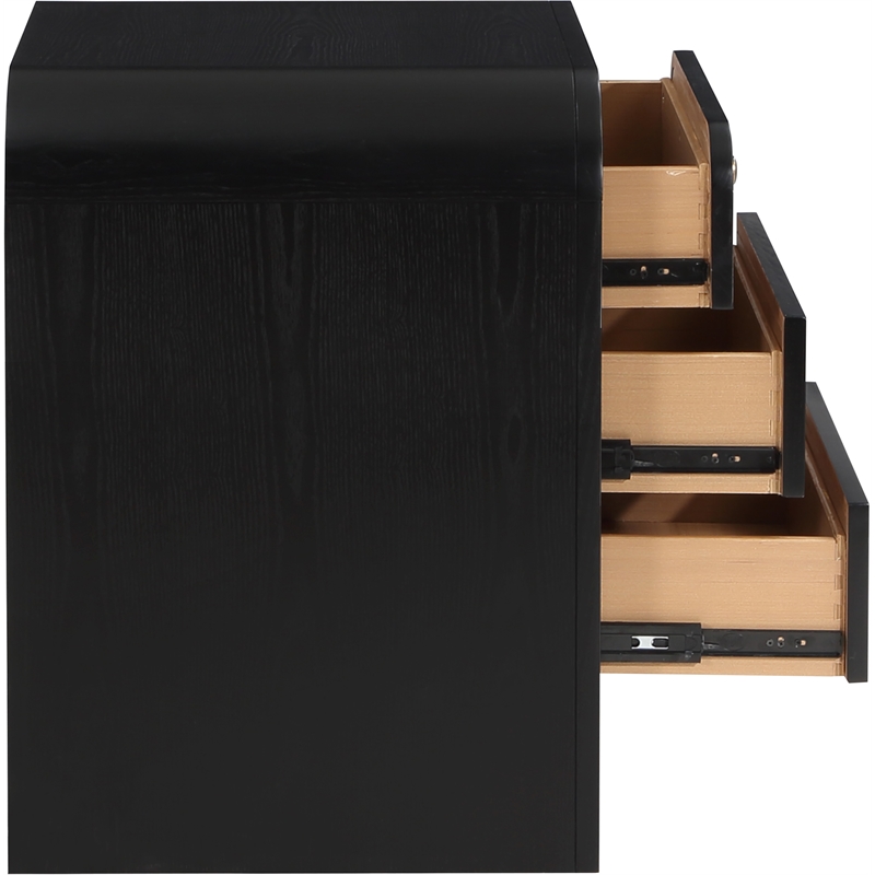 Meridian Furniture Siena Black Ash Wood and Natural Cane Dresser