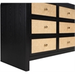 Meridian Furniture Siena Black Ash Wood and Natural Cane Dresser