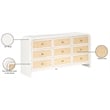 Meridian Furniture Siena White Ash Wood and Natural Cane Dresser