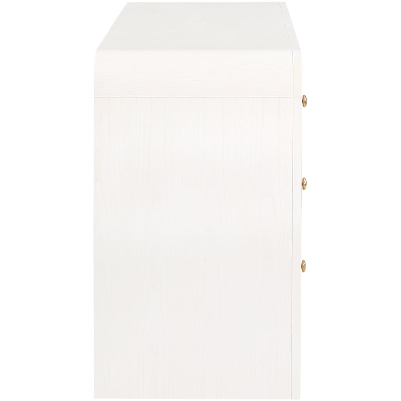 Meridian Furniture Siena White Ash Wood and Natural Cane Dresser
