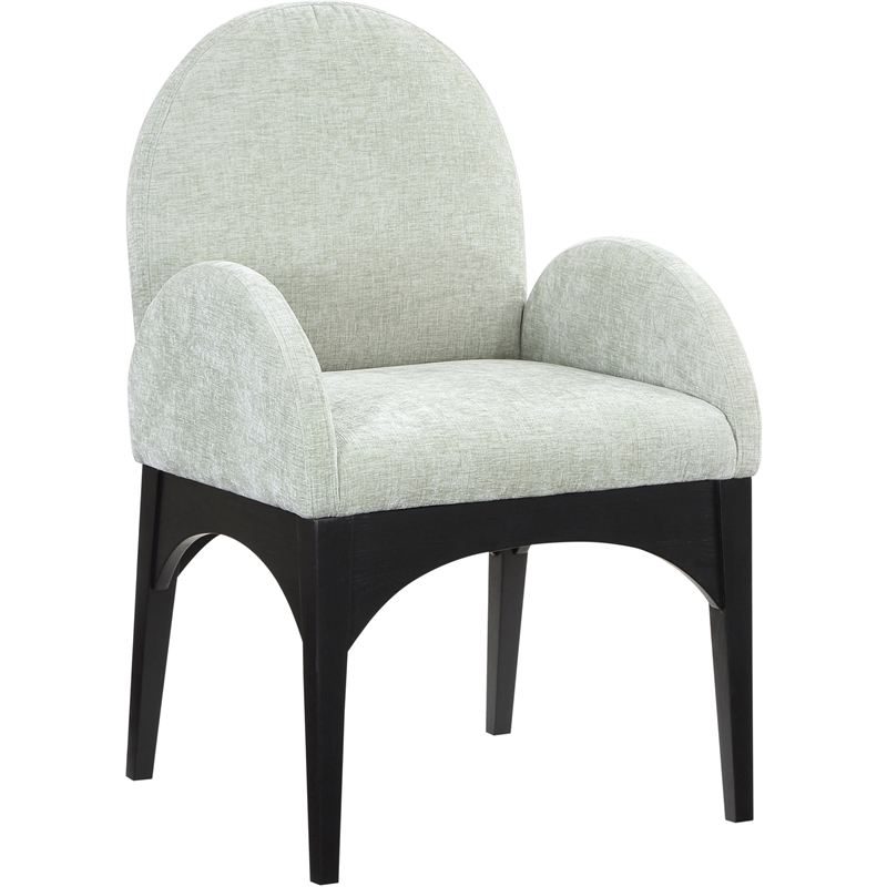 Meridian Furniture Waldorf Mint Chenille Fabric Dining Arm Chair