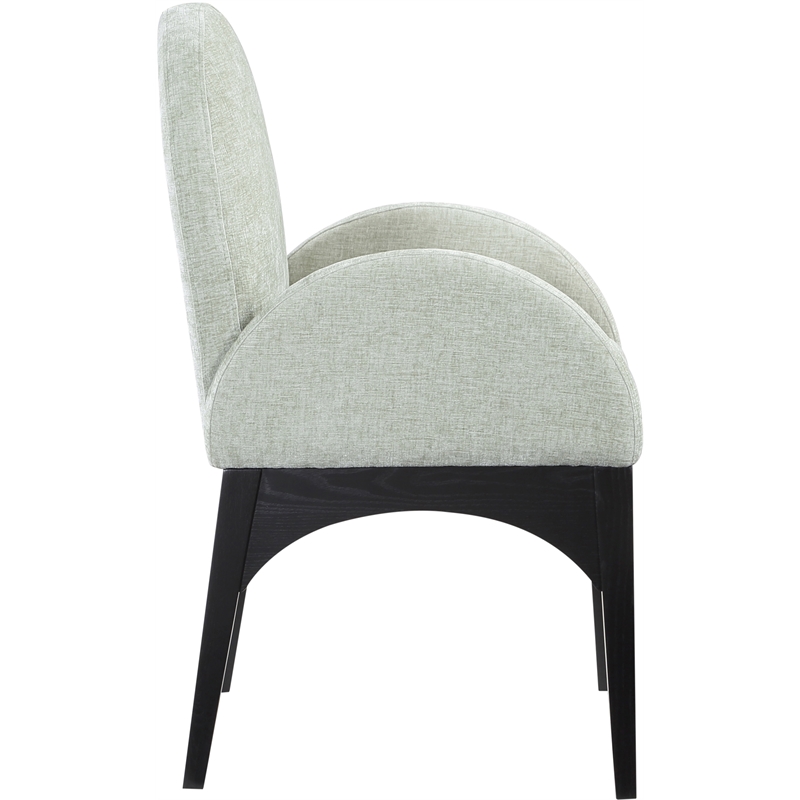 Meridian Furniture Waldorf Mint Chenille Fabric Dining Arm Chair