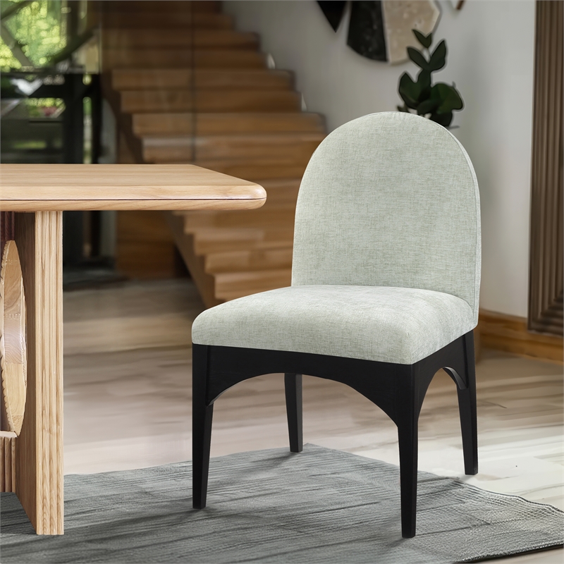 Meridian Furniture Waldorf Mint Chenille Fabric Dining Side Chair