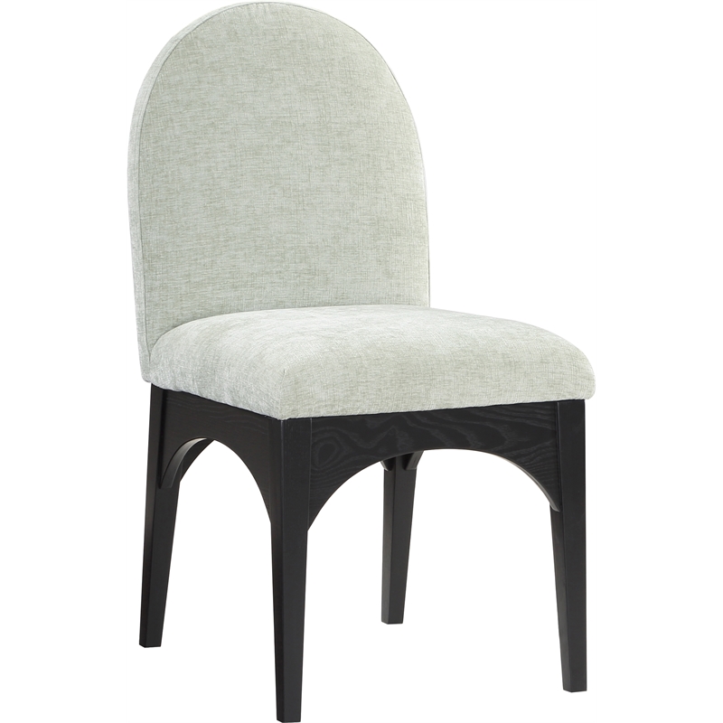 Meridian Furniture Waldorf Mint Chenille Fabric Dining Side Chair