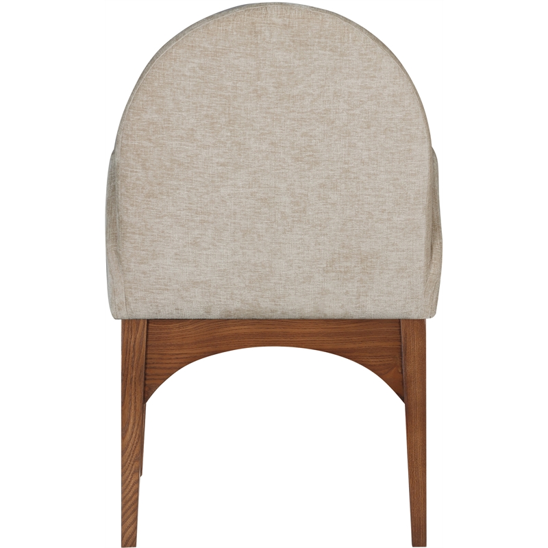Meridian Furniture Waldorf Beige Chenille Fabric Dining Arm Chair
