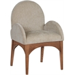 Meridian Furniture Waldorf Beige Chenille Fabric Dining Arm Chair