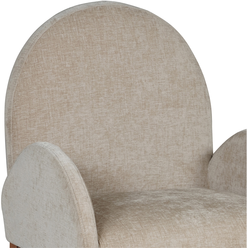 Meridian Furniture Waldorf Beige Chenille Fabric Dining Arm Chair