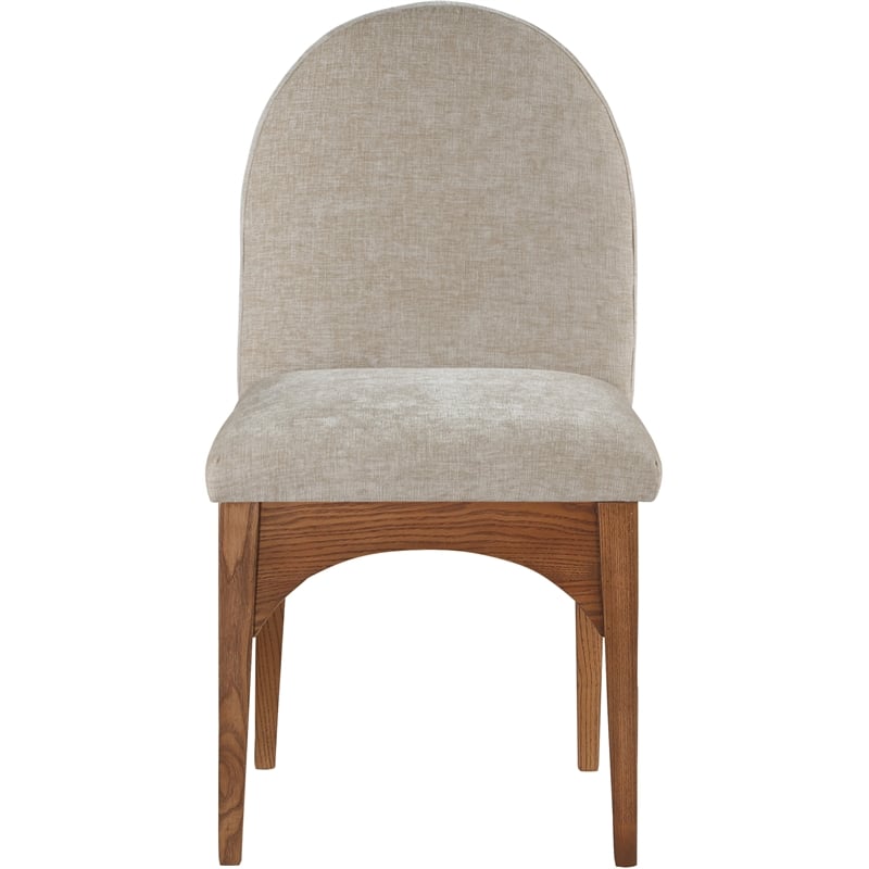 Meridian Furniture Waldorf Beige Chenille Fabric Dining Side Chair