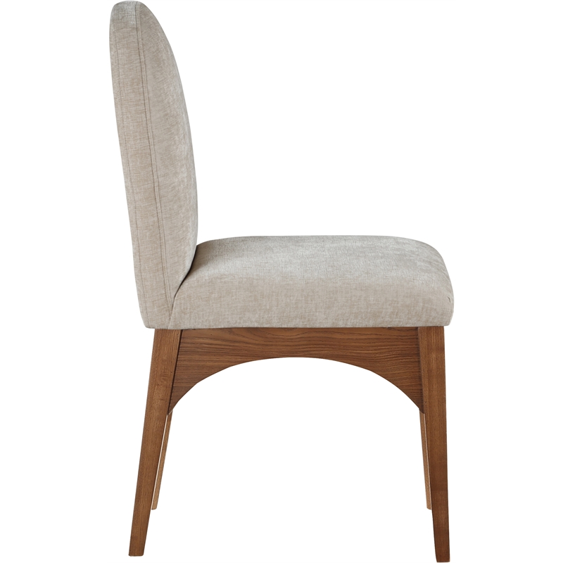 Meridian Furniture Waldorf Beige Chenille Fabric Dining Side Chair