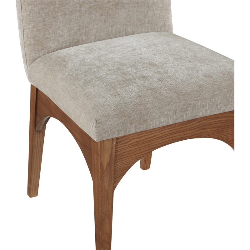 Meridian Furniture Waldorf Beige Chenille Fabric Dining Side Chair