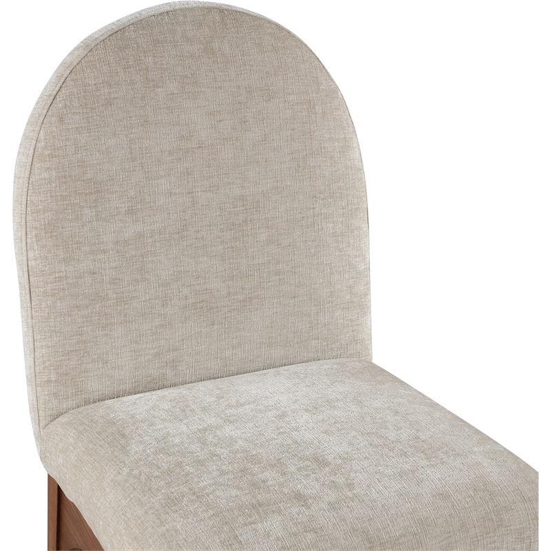Meridian Furniture Waldorf Beige Chenille Fabric Dining Side Chair