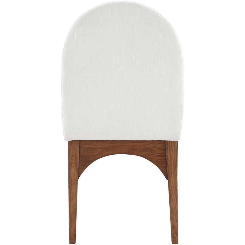 Meridian Furniture Waldorf Cream Chenille Fabric Dining Side Chair
