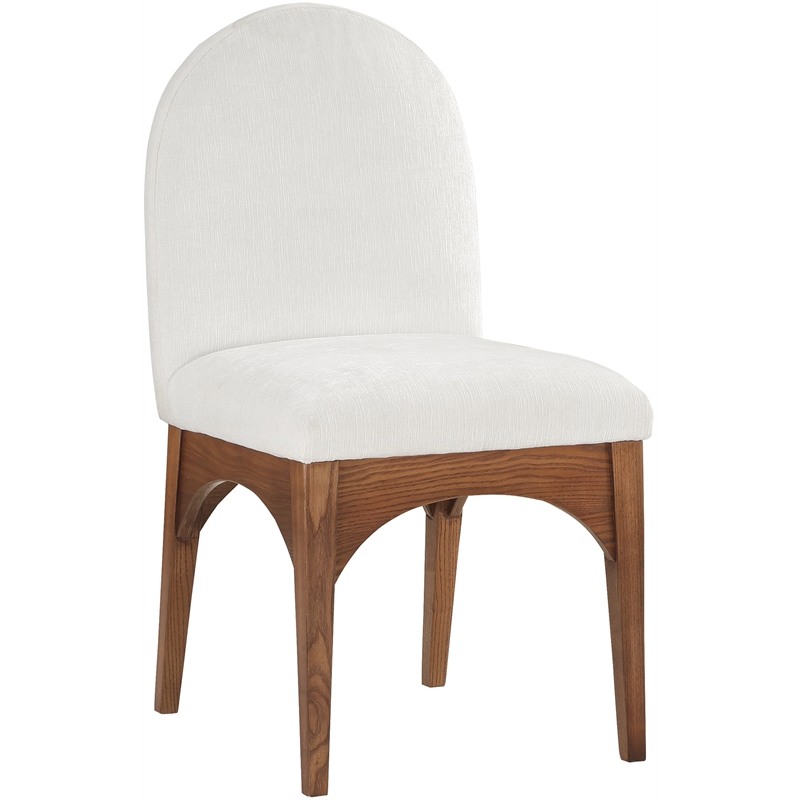 Meridian Furniture Waldorf Cream Chenille Fabric Dining Side Chair