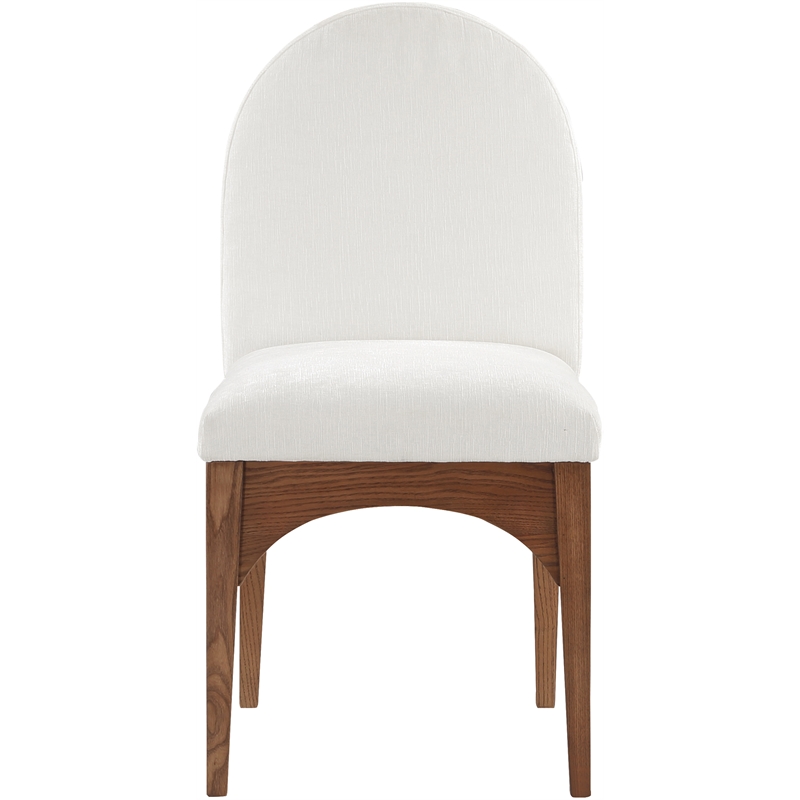 Meridian Furniture Waldorf Cream Chenille Fabric Dining Side Chair
