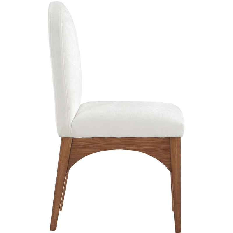 Meridian Furniture Waldorf Cream Chenille Fabric Dining Side Chair