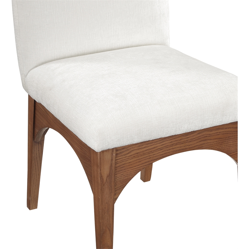 Meridian Furniture Waldorf Cream Chenille Fabric Dining Side Chair