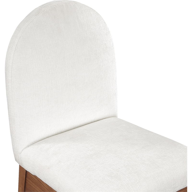 Meridian Furniture Waldorf Cream Chenille Fabric Dining Side Chair
