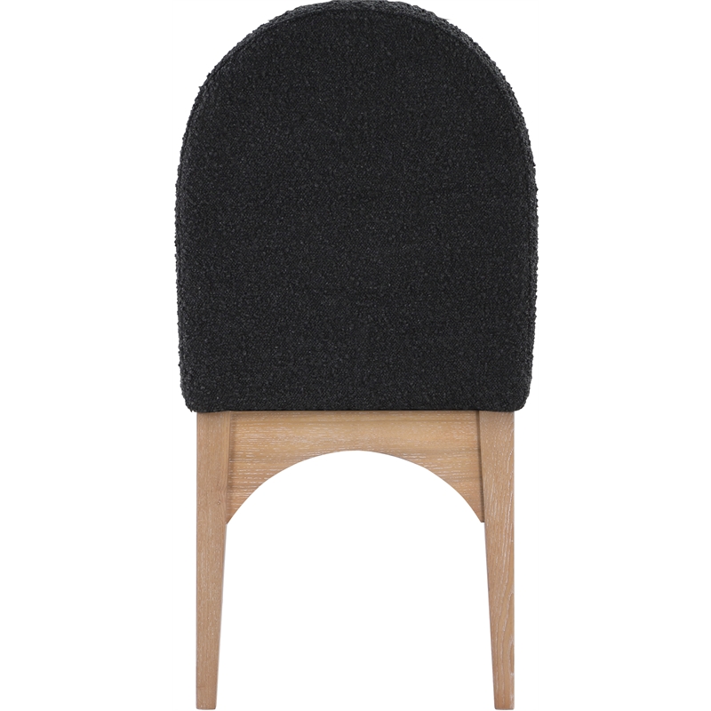 Meridian Furniture Waldorf Black Boucle Fabric Dining Side Chair