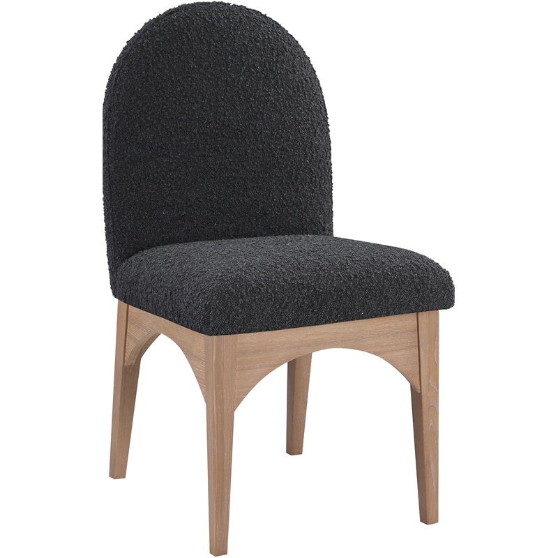 Meridian Furniture Waldorf Black Boucle Fabric Dining Side Chair