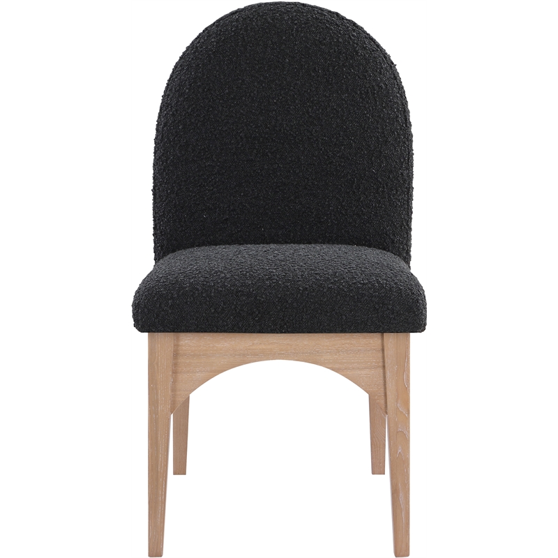 Meridian Furniture Waldorf Black Boucle Fabric Dining Side Chair