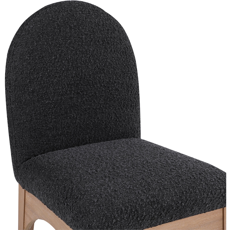 Meridian Furniture Waldorf Black Boucle Fabric Dining Side Chair