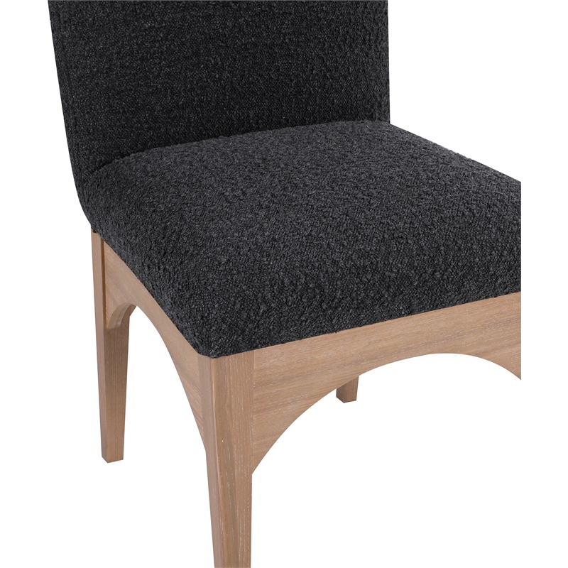 Meridian Furniture Waldorf Black Boucle Fabric Dining Side Chair