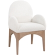 Meridian Furniture Waldorf Cream Boucle Fabric Dining Arm Chair