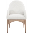 Meridian Furniture Waldorf Cream Boucle Fabric Dining Arm Chair
