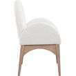 Meridian Furniture Waldorf Cream Boucle Fabric Dining Arm Chair