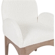 Meridian Furniture Waldorf Cream Boucle Fabric Dining Arm Chair