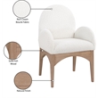 Meridian Furniture Waldorf Cream Boucle Fabric Dining Arm Chair