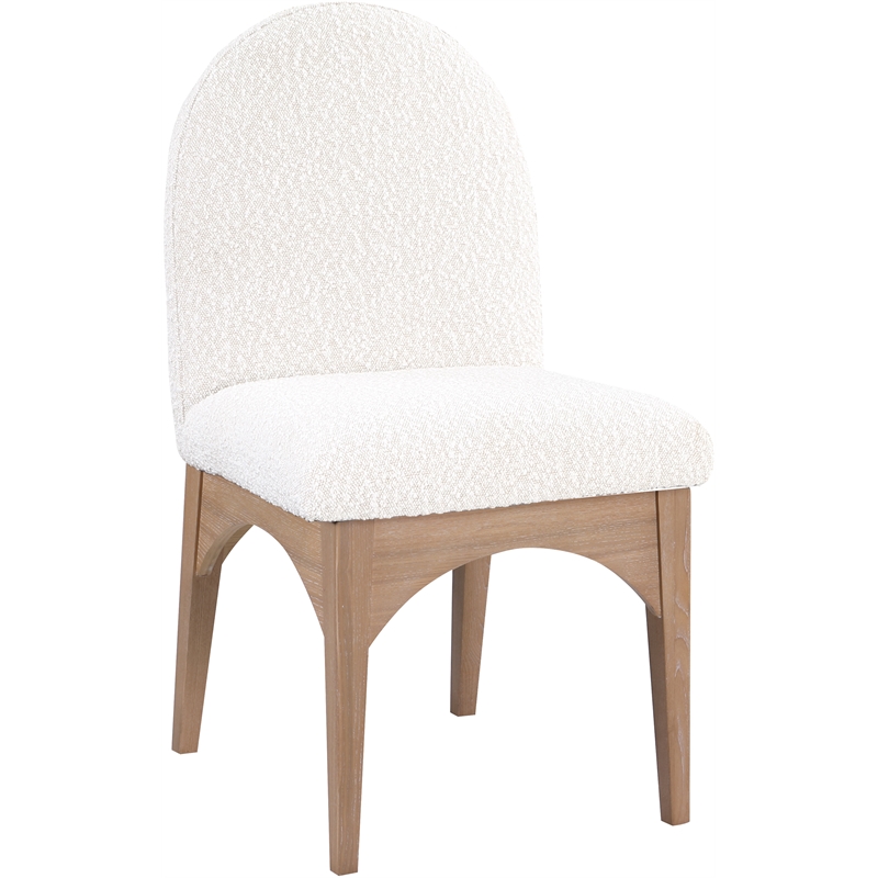Meridian Furniture Waldorf Cream Boucle Fabric Dining Side Chair