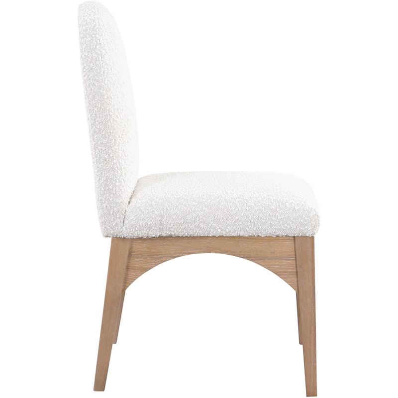 Meridian Furniture Waldorf Cream Boucle Fabric Dining Side Chair