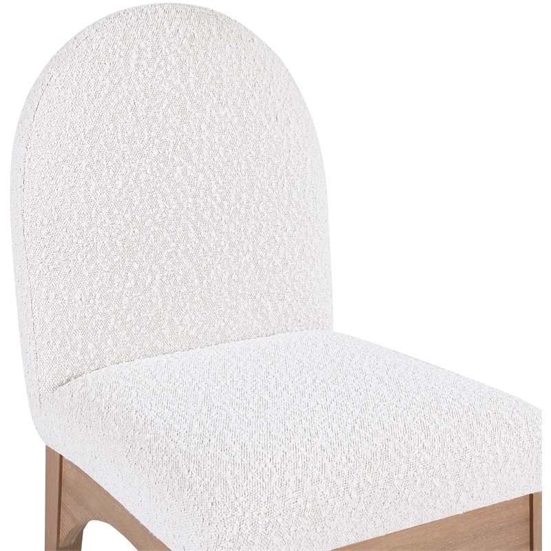 Meridian Furniture Waldorf Cream Boucle Fabric Dining Side Chair