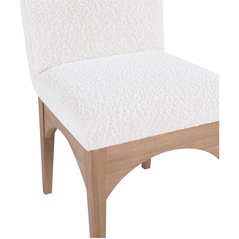 Meridian Furniture Waldorf Cream Boucle Fabric Dining Side Chair