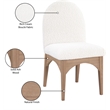 Meridian Furniture Waldorf Cream Boucle Fabric Dining Side Chair