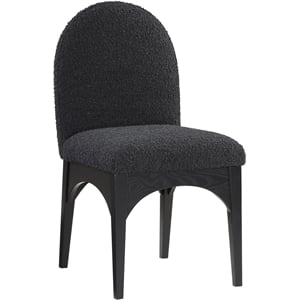 Meridian Furniture Waldorf Black Boucle Fabric Dining Side Chair