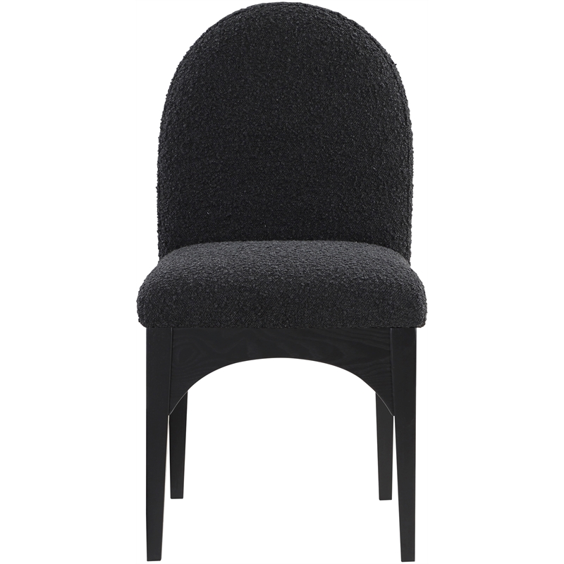 Meridian Furniture Waldorf Black Boucle Fabric Dining Side Chair