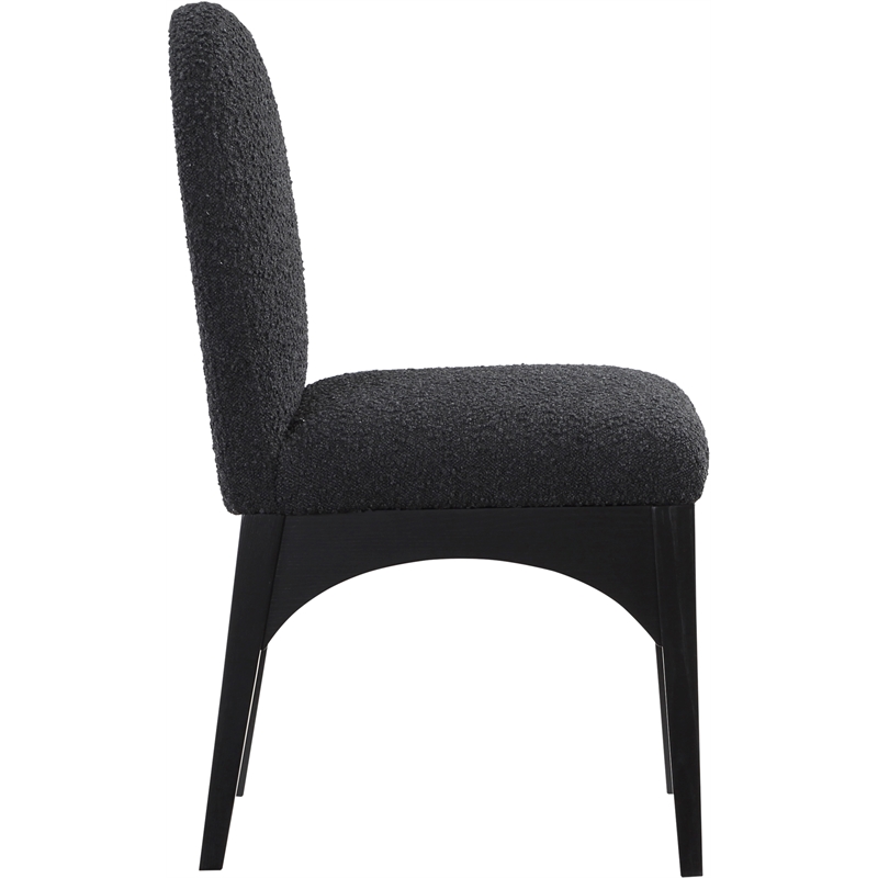 Meridian Furniture Waldorf Black Boucle Fabric Dining Side Chair