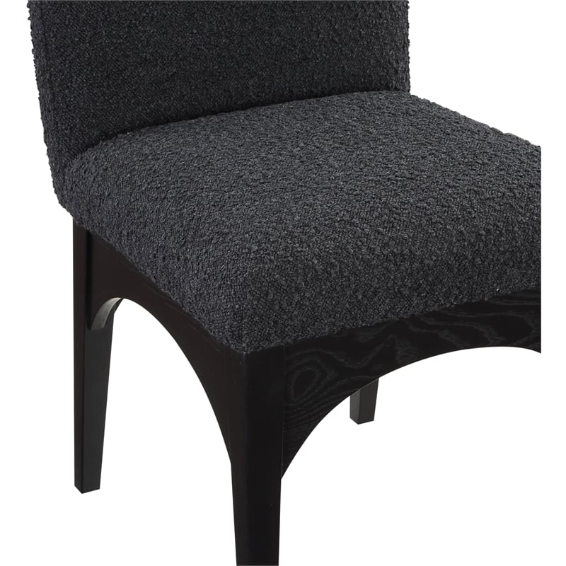 Meridian Furniture Waldorf Black Boucle Fabric Dining Side Chair