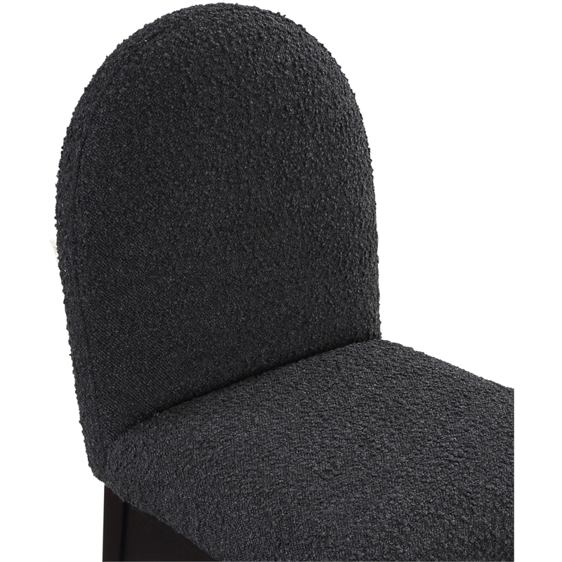 Meridian Furniture Waldorf Black Boucle Fabric Dining Side Chair
