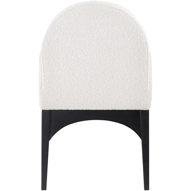 Meridian Furniture Waldorf Cream Boucle Fabric Dining Arm Chair