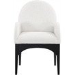 Meridian Furniture Waldorf Cream Boucle Fabric Dining Arm Chair