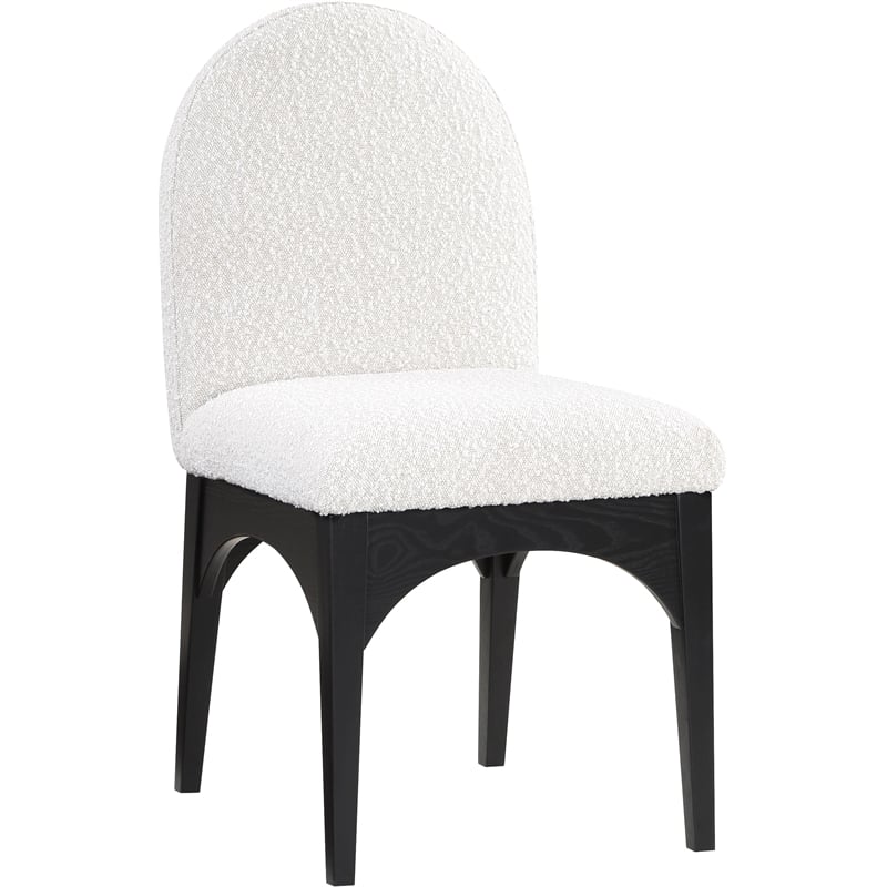 Meridian Furniture Waldorf Cream Boucle Fabric Dining Side Chair