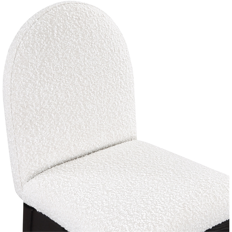 Meridian Furniture Waldorf Cream Boucle Fabric Dining Side Chair