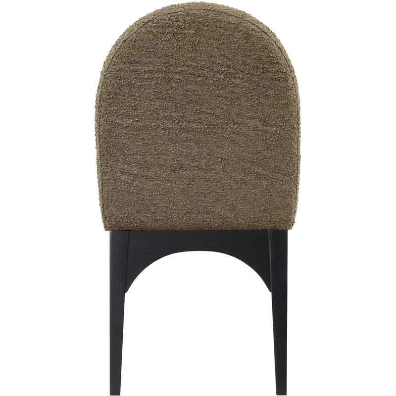 Meridian Furniture Waldorf Olive Boucle Fabric Dining Side Chair
