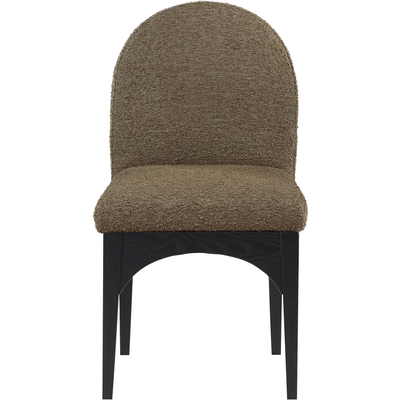 Meridian Furniture Waldorf Olive Boucle Fabric Dining Side Chair
