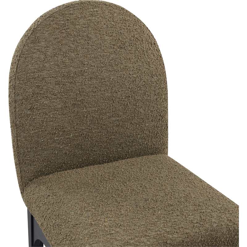 Meridian Furniture Waldorf Olive Boucle Fabric Dining Side Chair