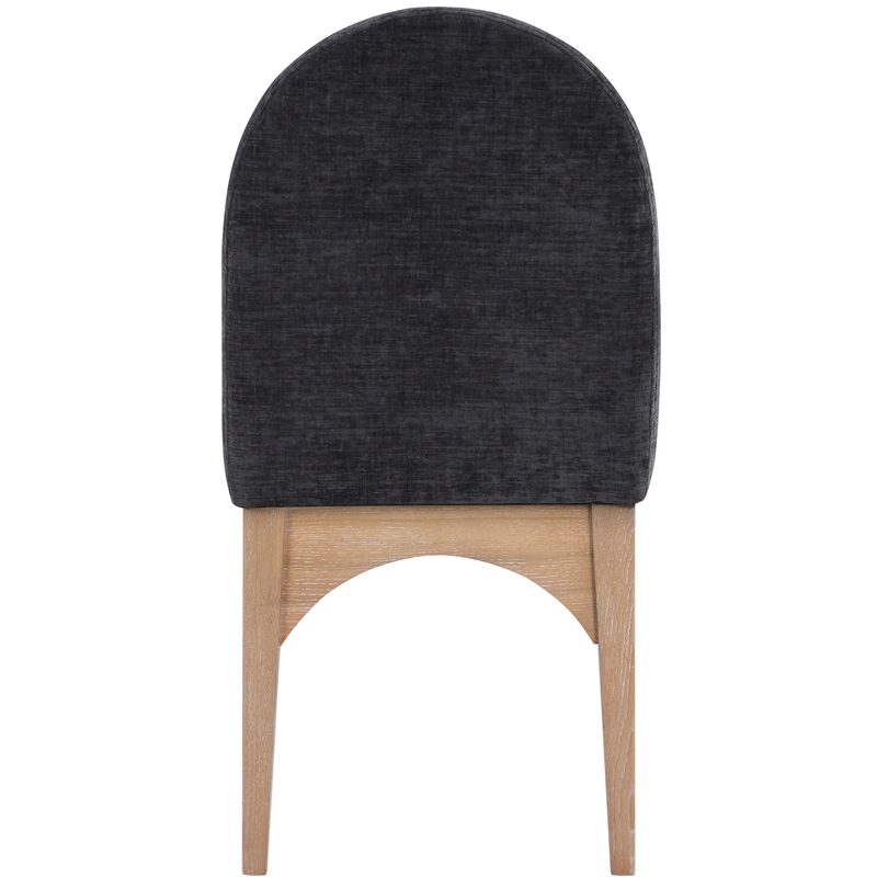 Meridian Furniture Waldorf Black Chenille Fabric Dining Side Chair
